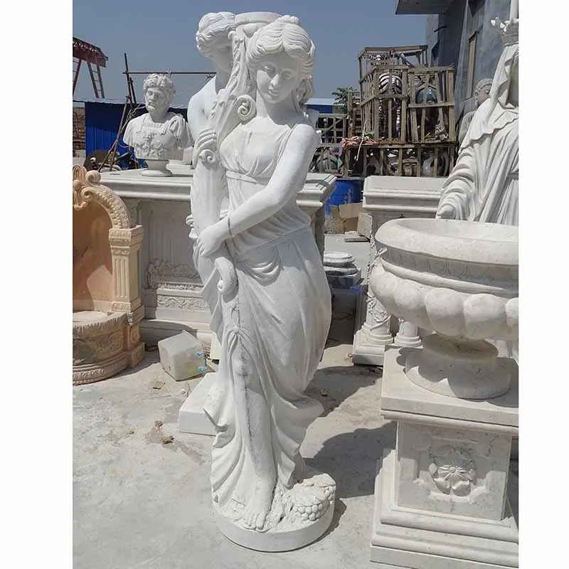 White Marble Garden 4 Seasons Statues for garden ornamentation
