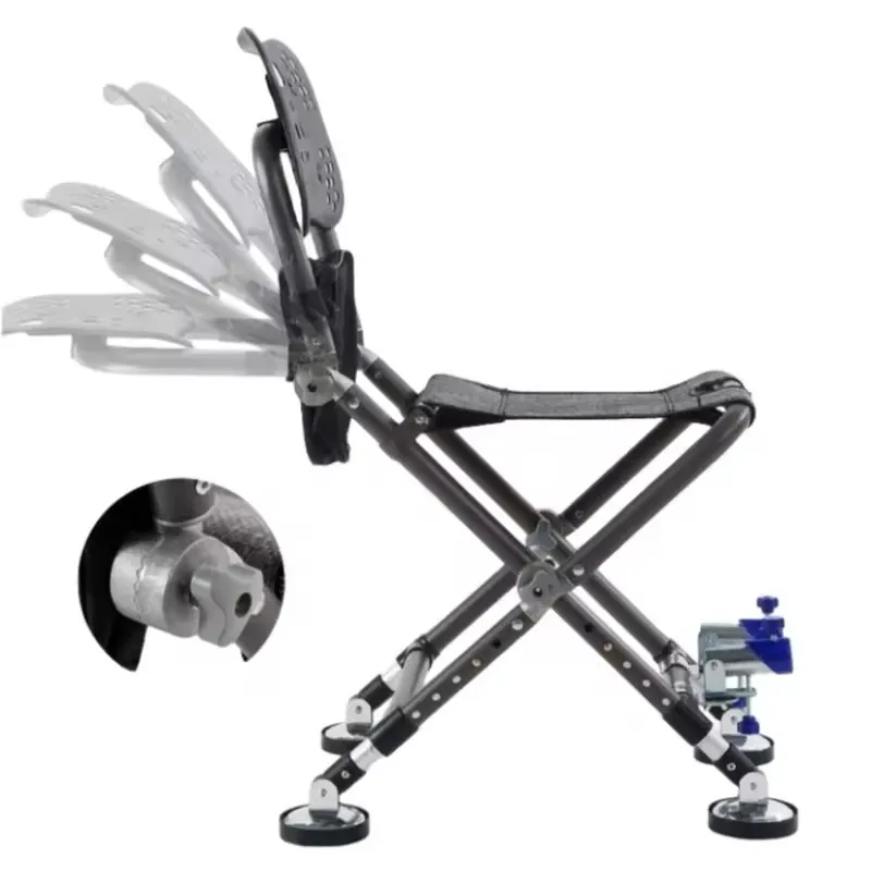 Langsheng Hot Sale Aluminum Alloy Adjustable Folding Fishing Chair with Portable Storage Bag for All Terrain Outdoor Fishing