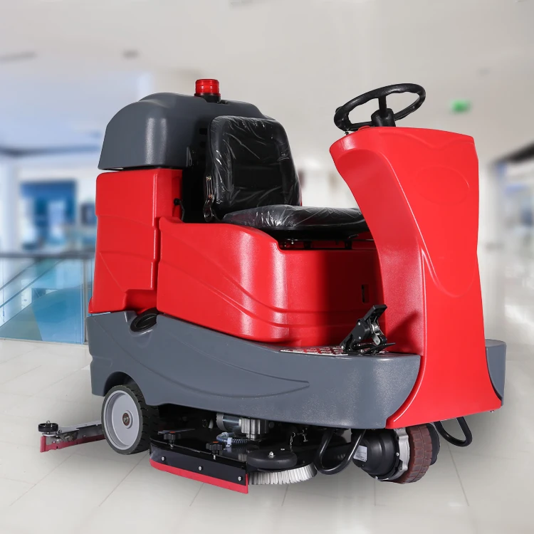 Ride-On Auto Scrubber Concrete Rotary Auto Wet And Dry Gym Floor Sweeper Scrubber Machine Cleaning Brush Warehouse For Home Use