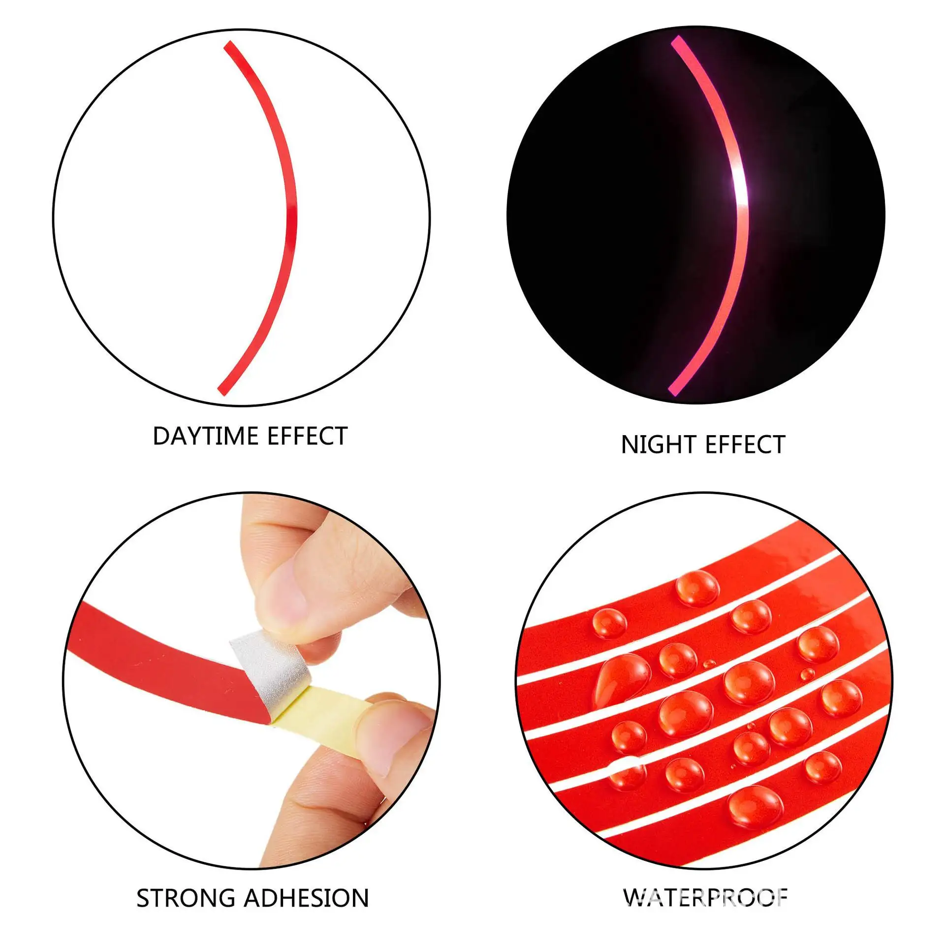 Yitie Reflective Wheel Stripe Car Decal for Motorcycle Wheels Sticker Safety Bike at Night
