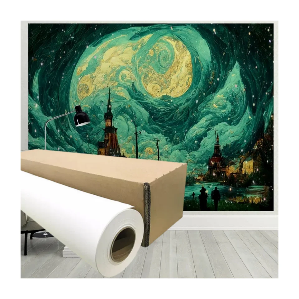 Removeable Repositionable Large Format Eco-solvent Ink Printed Waterproof Matte Glossy Inkjet Canvas Roll for Wall Art Paper