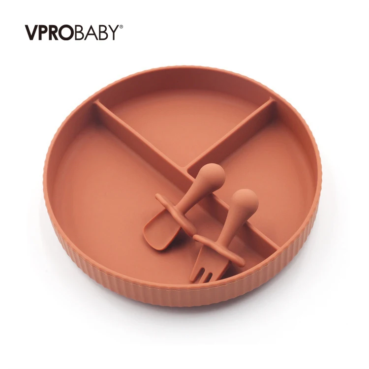 New Designer Eco-Friendly Safe BPA-Free Infant Feeding Silicone Tray Independent Suction Waterproof and Easy-to-Clean Baby Tray