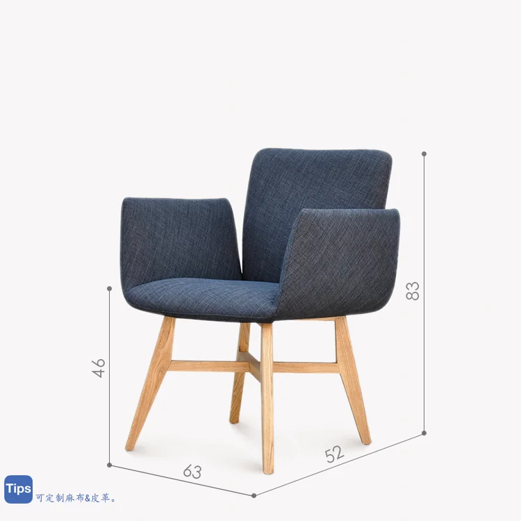 New design of solid wood Wai chair indoor home furniture living room negotiation Italian style living room solid wood dining cha