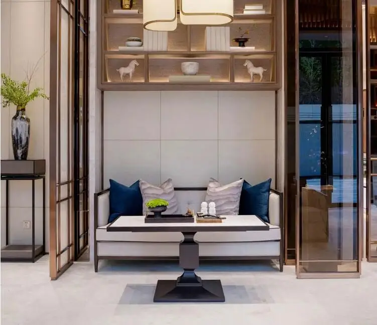 Modern light luxury simple solid wood negotiation table and chair hotel reception chair combination