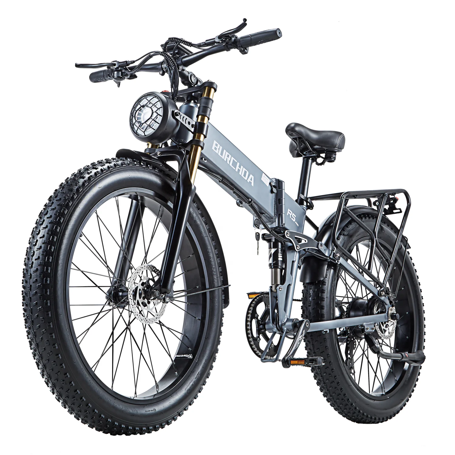 Electric Folding Bike Burchda R5 PRO 750W 48V20Ah 26 inch fat tire electric bike with Bluetooth display monitor