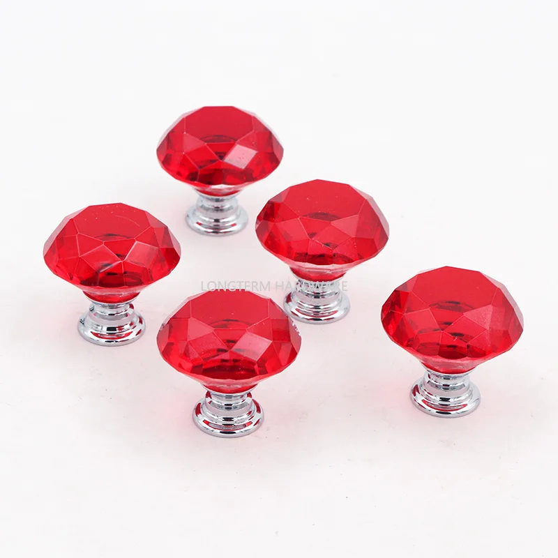 Best selling crystal diamond handle knob cabinet cupboard knob pull various colors decorative handle knob