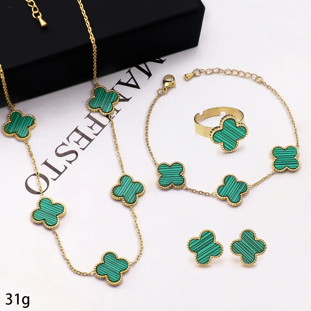 Jewelry Sets Bracelet Vana Fine Four Leaf Clover Jewelry 925 Sterling Silver Charm Bangle Silver 925 Bracelets S925 Clover