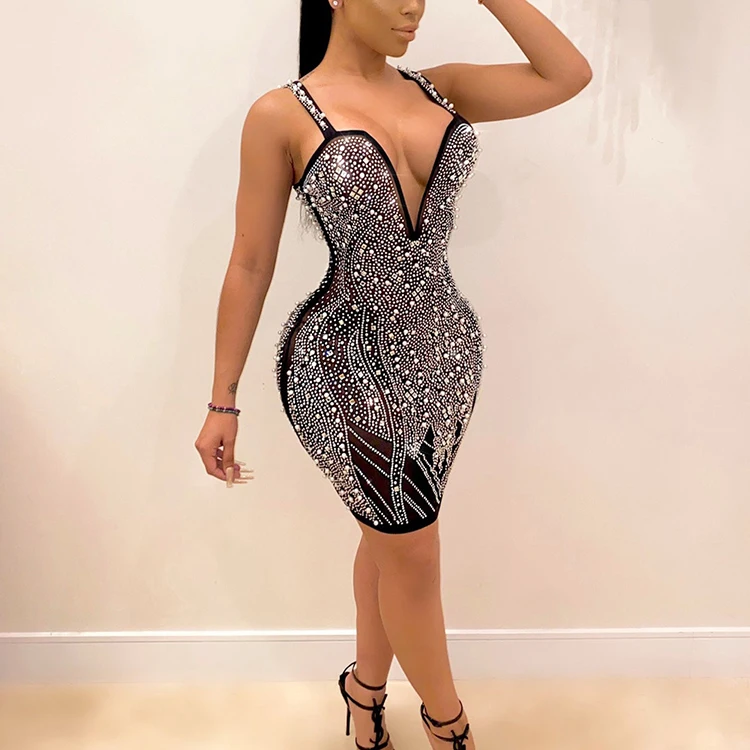 Женские облегающие платья с блестками для ночного клуба
