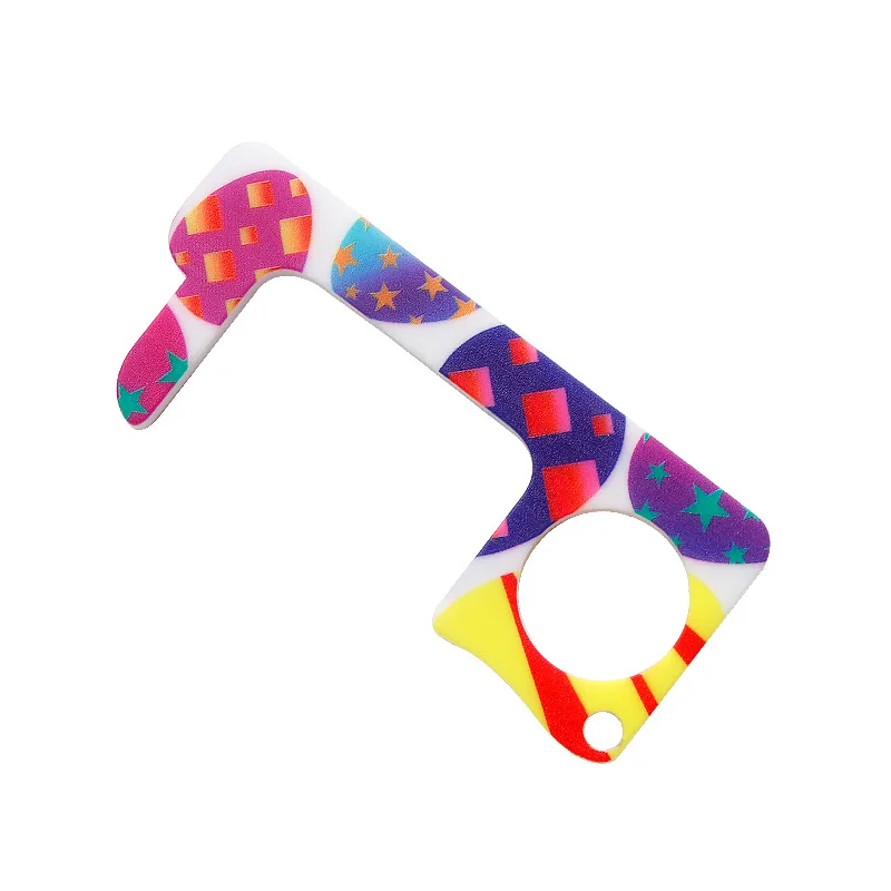 Lightweight Easy To Carry Acrylic Material Key Door Opener Keychain No Touch Door Opener