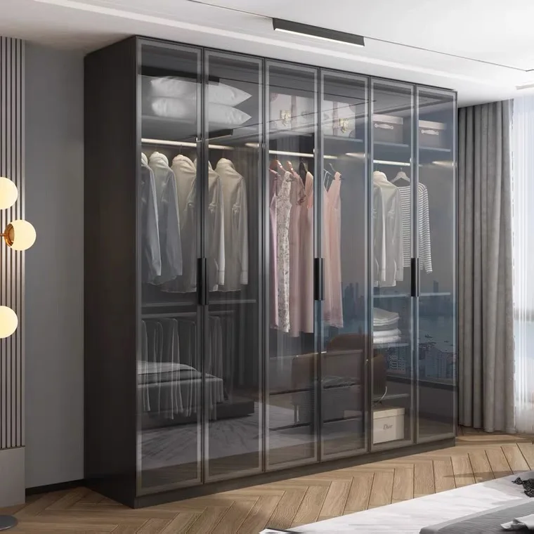 Minimalist New Design Aluminum Profiles Glass Door Frame Profile For Walk In Closet