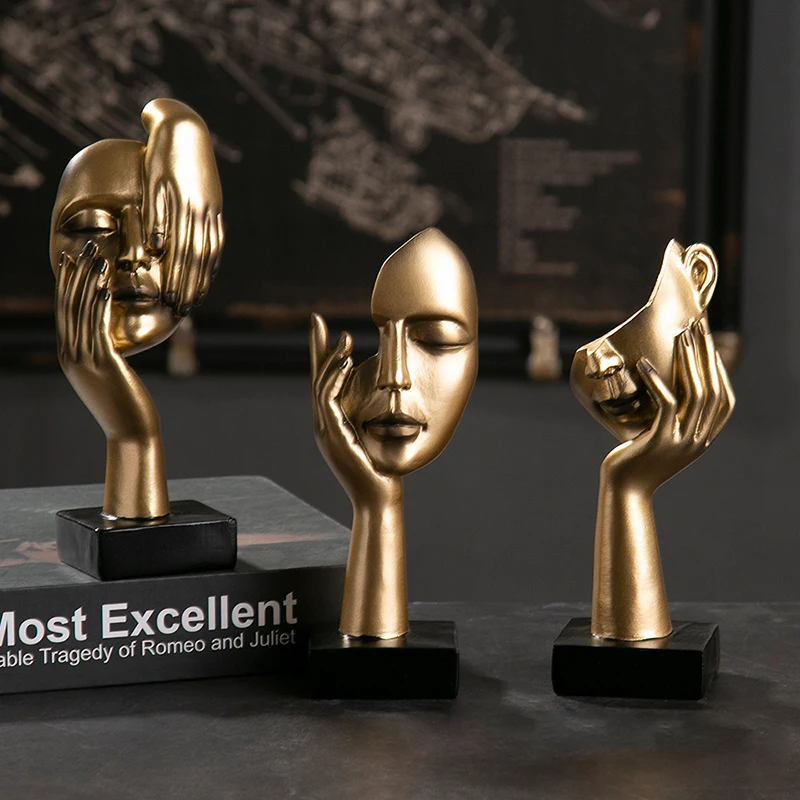 Custom Manufacturer of Resin Crafts Home Decoration Abstract Face Art Sculpture Shelf Living Room Decoration Statue