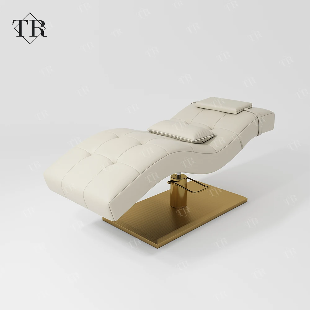 Turri New Lifting Adjustable Curved Lash Bed Recliner Chair Beauty Spa Salon Furniture White Velvet Eyelash Extension Bed