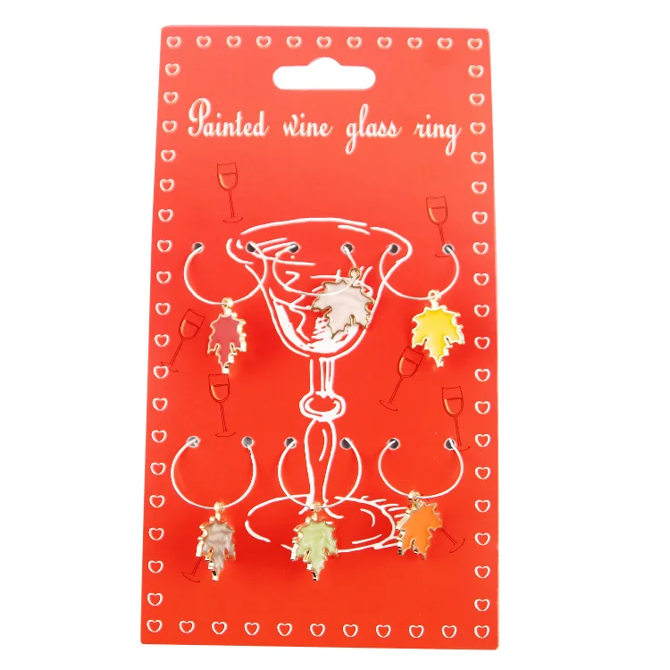 Custom tags identification Wine Glass Ring Charms Hanging fruit Ornaments Wine Glass Charms