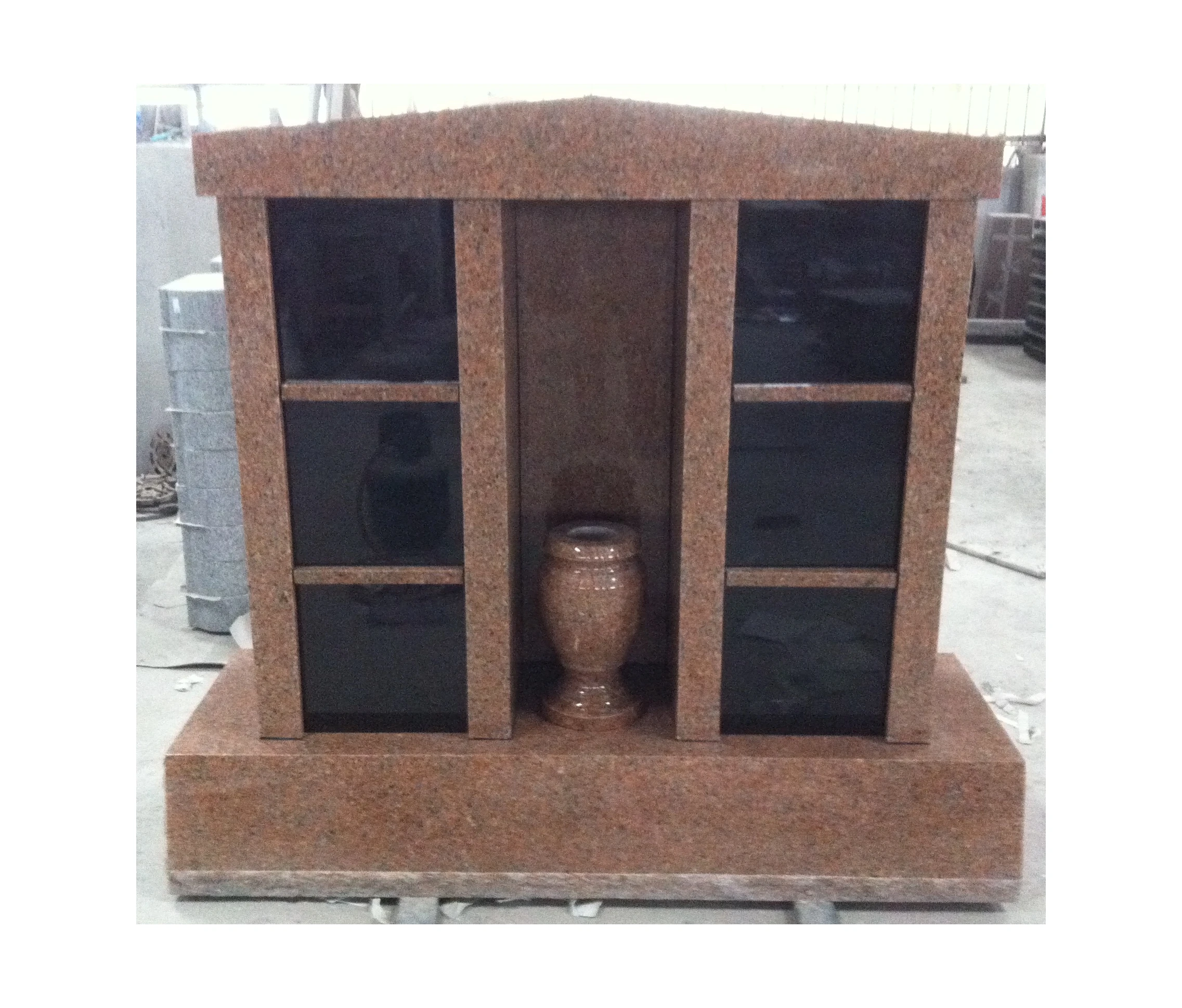 Mausoleum Cremation Urn Columbarium Red Granite Tombstone