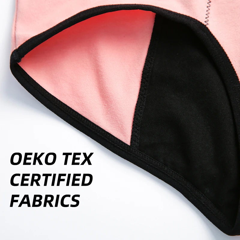 Shanhao Organic Cotton Plus Size Hipster Period Underwear 4-Layers Washable Bragas Menstruales Womens Reusable Period Panties