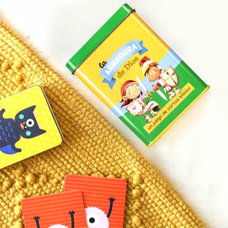 Factory Metal Packaging Custom Poker Cards Tin Box For Playing Cards With Children Small Rectangular Tin Can With Hinge Lids