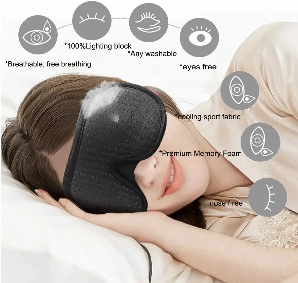 Shopify Sourcing Agent 2024 Soft Breathable 3D Sleeping Mask Eyes Sleep Night Eye Mask For Travel Sleeping