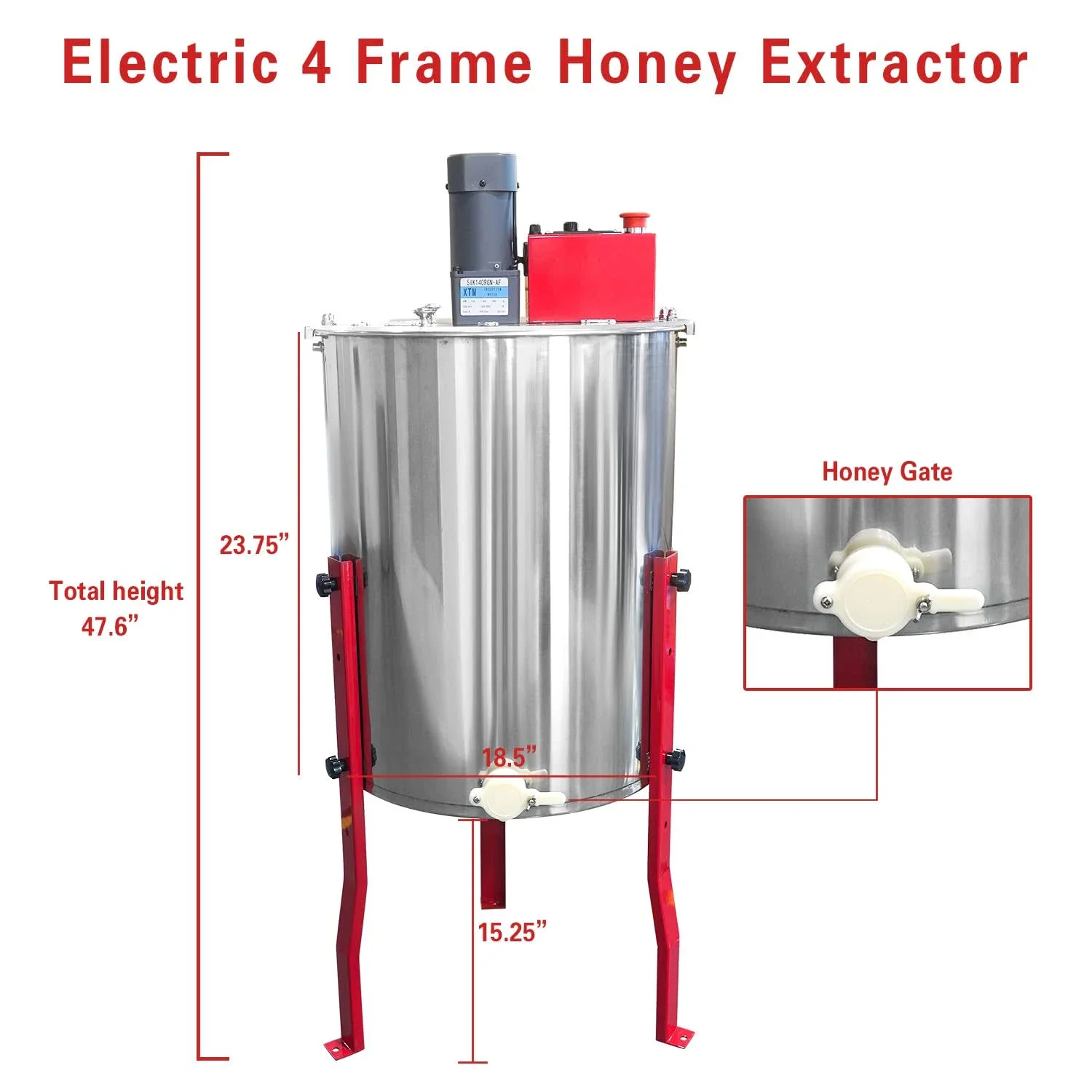 Beekeeping Equipment Automatic Stainless Steel Honey Processing Machines 4 Frame Electric Honey Extractor