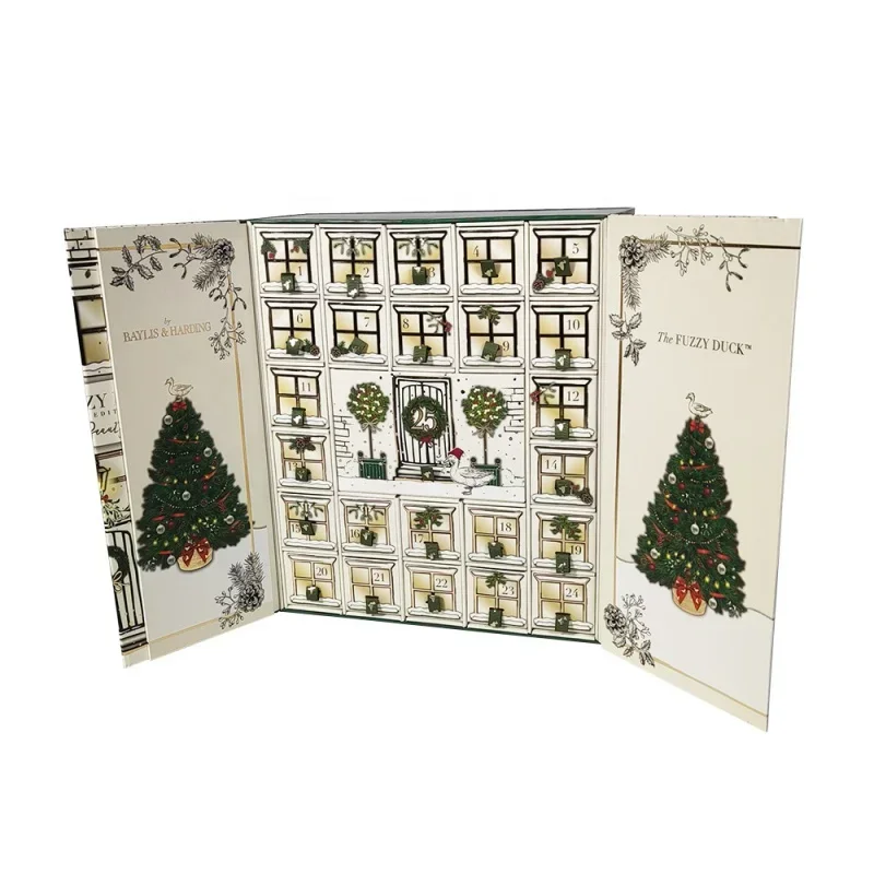 Custom empty advent calendar 10/12/24/26 drawers gift packaging cardboard box for cosmetic
