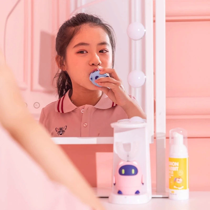 Kids Smart Electric Toothbrush 360 Degrees U Type Toothbrush Automatic Ultrasonic Children Teeth Tooth Brush Cartoon