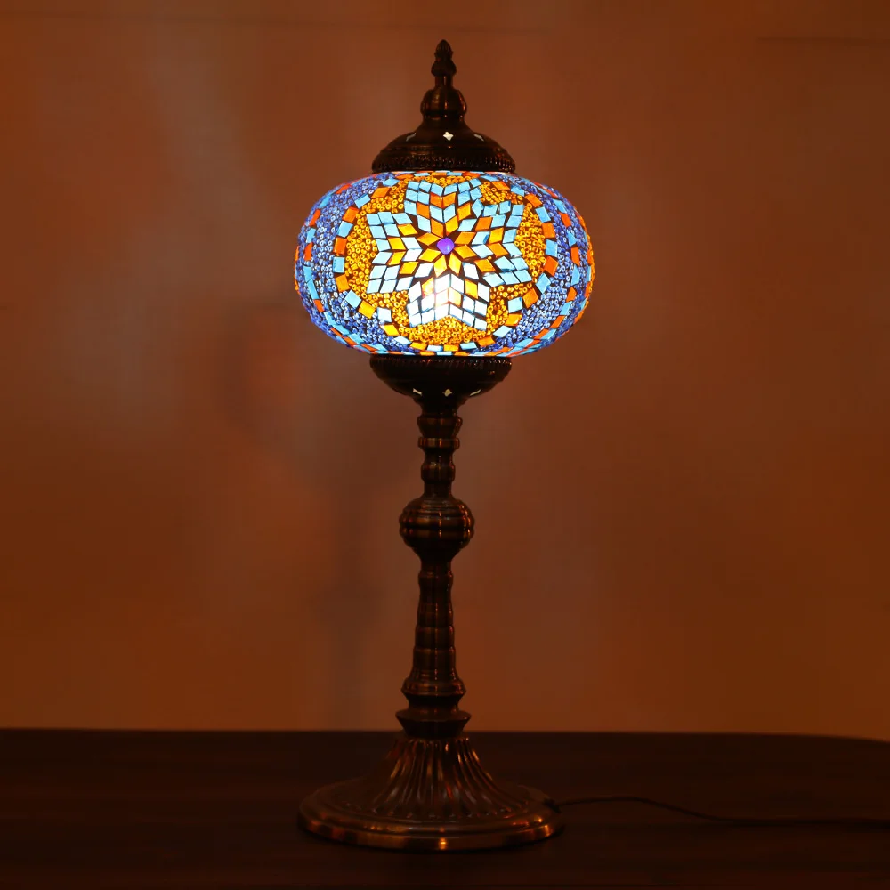Marrakech Handicraft Art Tiffany Stained Glass Romantic Turkish GLass Mosaic Moroccan Table Lamp