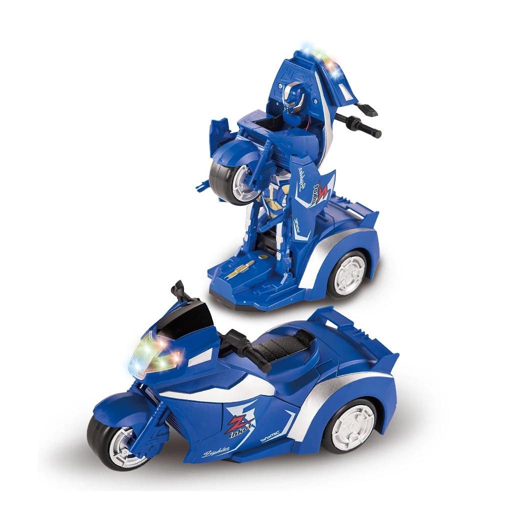 Hot Automatic Deformation Car Toy B/O Deformation Bus Robot Electric School Bus Toy With Light Music For Kids Gifts