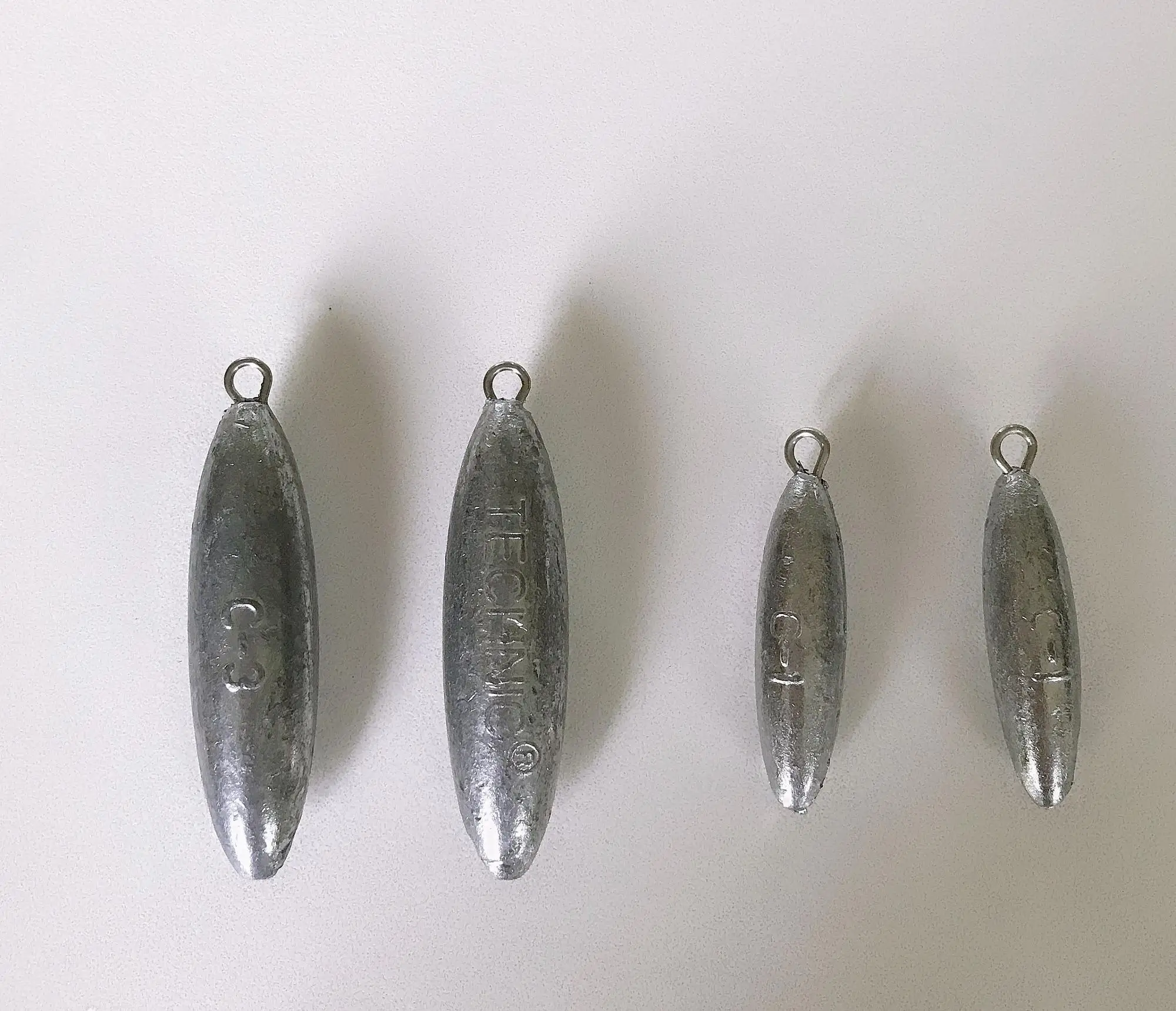 28G-1000G Torpedo 2pc stainless steel loop in line trolling fishing  lead sinker fishing weights