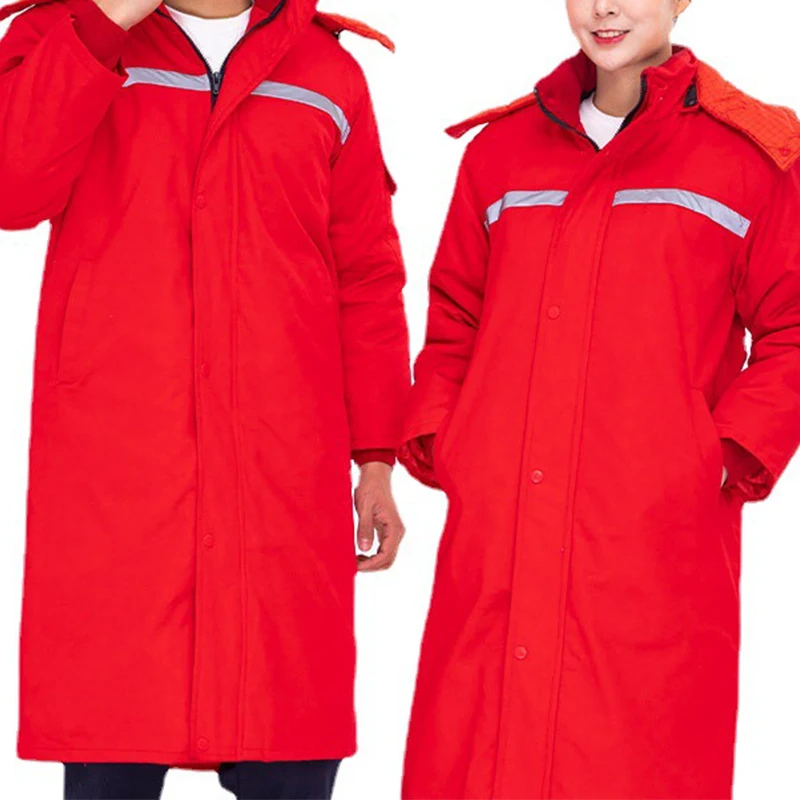 Winter Cold Storage Clothes Reflective Strip Cold-proof Gas Station Labor Protection Clothing Plus Long Anti-static Uniforms