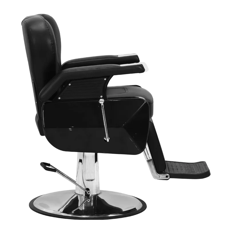 Import China Elegant Shaving Barbershop Antique Black Barber Chair Manufacture