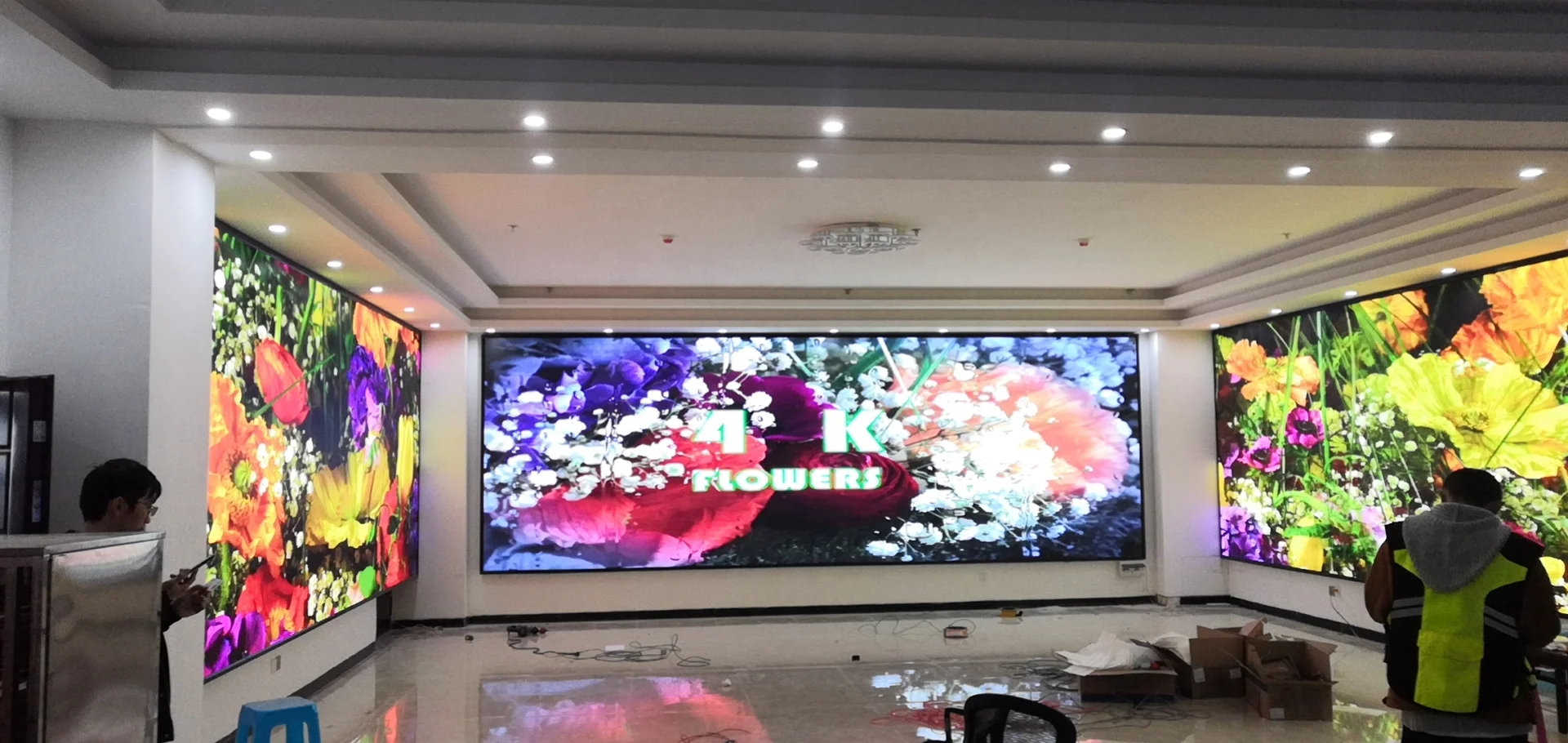 led screen display for airport ultra-clear film screen for school low power consumption U-shaped screen indoor