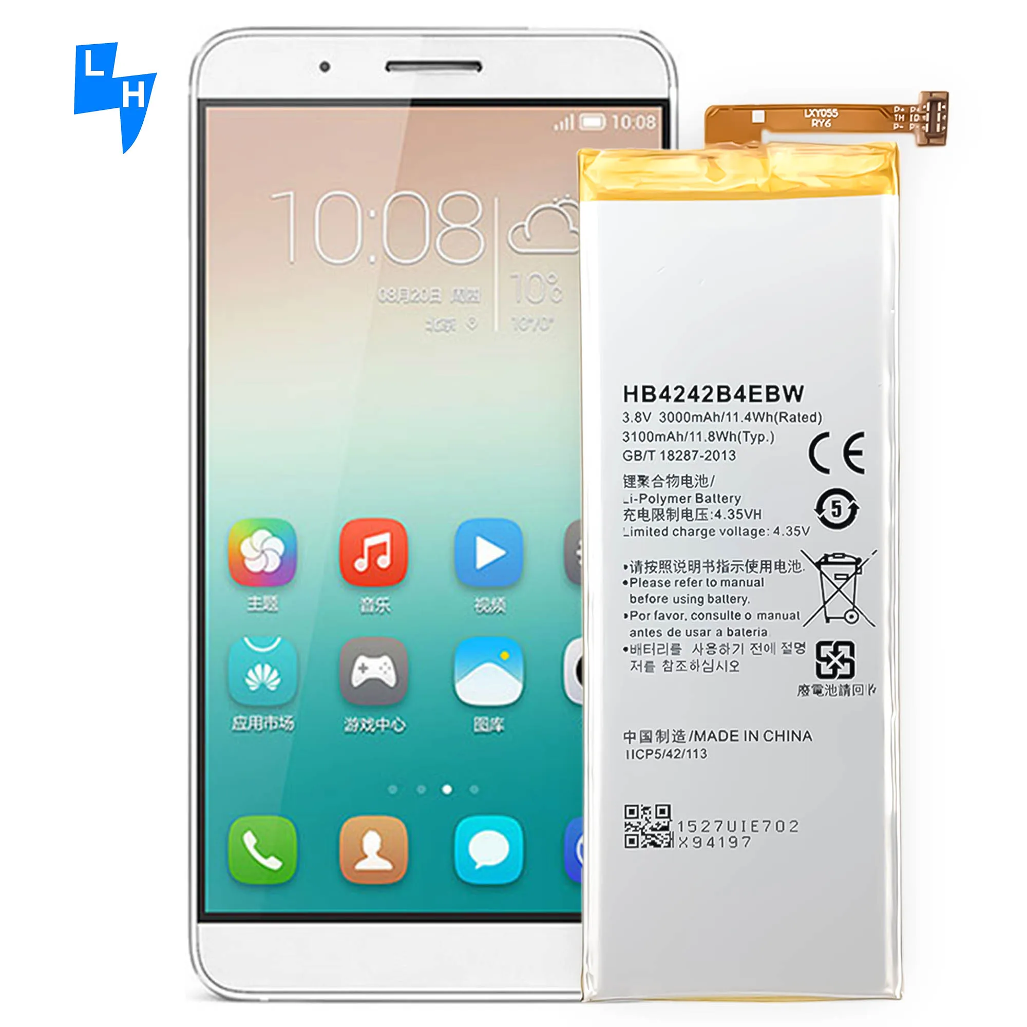 Replacement gb t18287 2013 Mobile Phone Battery HB4242B4EBW For HUAWEI Honor 6
