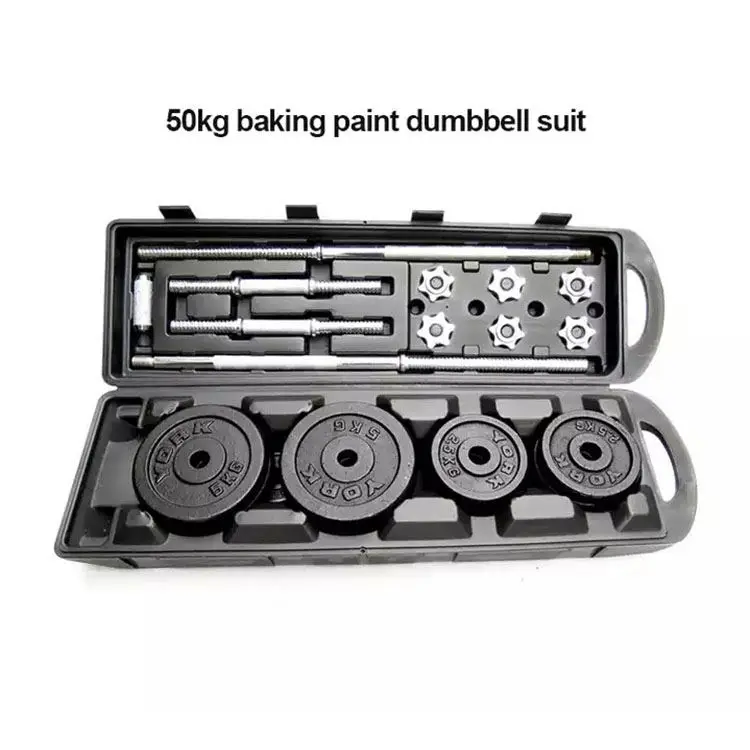 50kg Gym Fitness Equipment Cast Iron Dumbbell Set 2 In1 Adjustable Dumbbell And Barbell Set