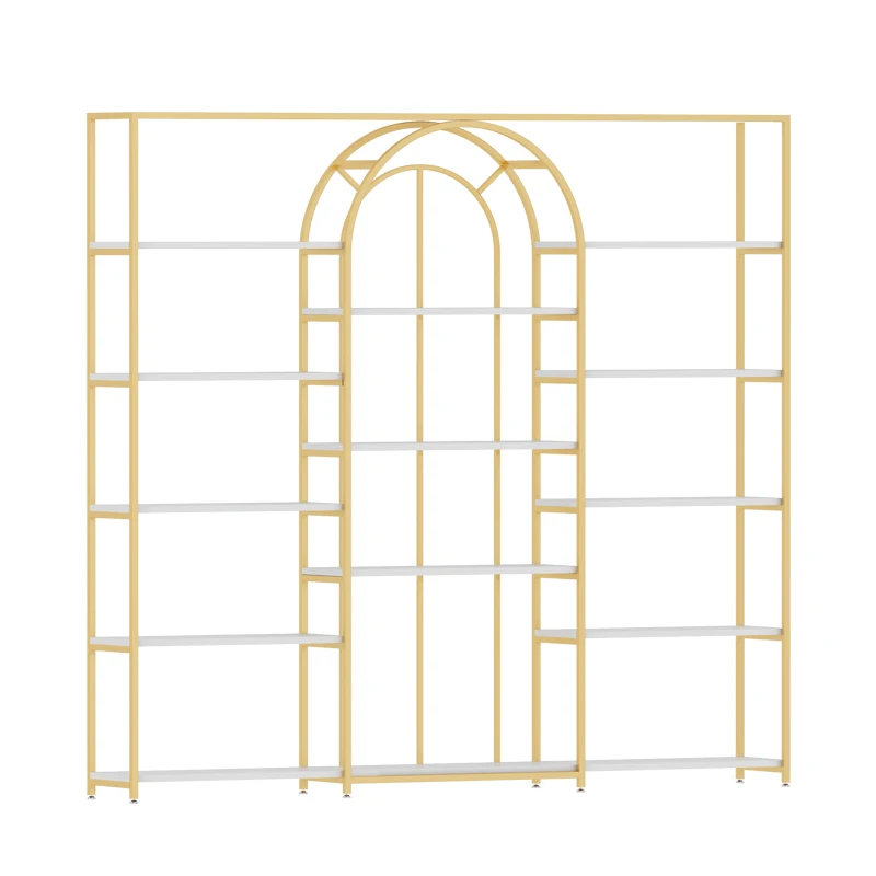 Wholesale Nordic light luxury Simple Floor Shelf Display Cabinet for hair nail skin care Salon products metal Storage Rack