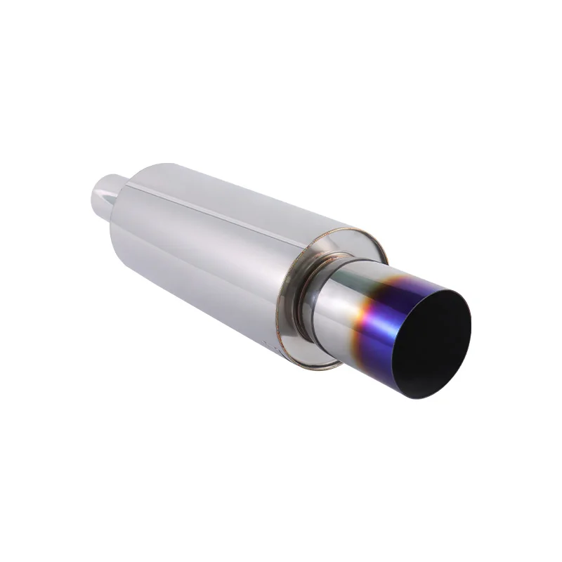 JDM inlet 3 inch straight pipe Burnt blue  Automobile Exhaust Pipes OEM stainless steel sport muffler Exhaust pipe