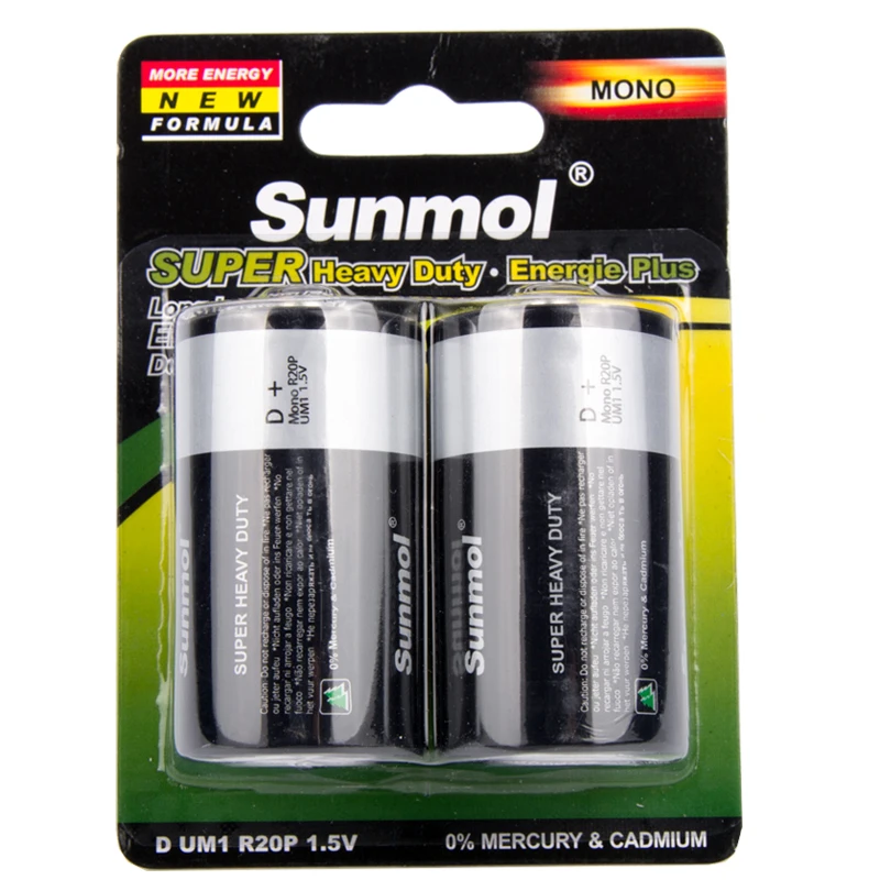 Factory Direct Sale Zinc-Carbon R20 UM1 D Type Battery Primary Disposable Dry Cell Battery With Free Sample