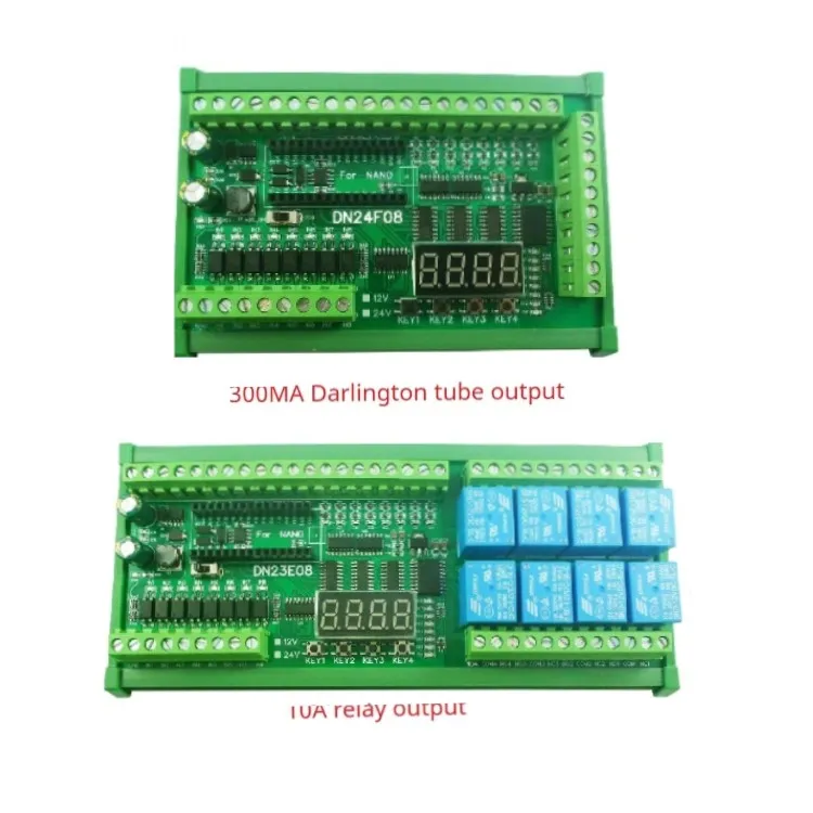 DC 12V 24V 8DI-8AI 4-20MA 0-5V 0-10V Analog Collection RS485 Simple PLC IO Expanding Board for NANO Modbus RTU