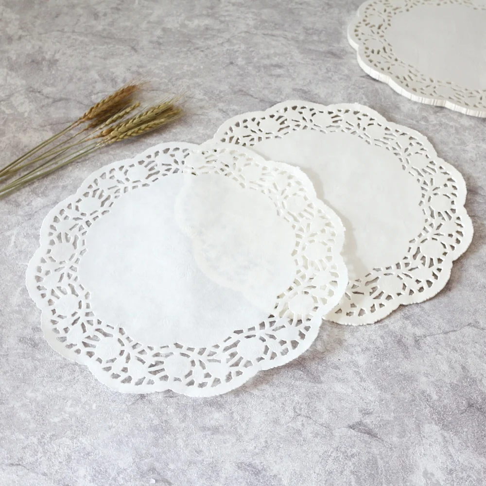8.5' Disposable Paper Doilies Round Lace Paper Doilies Placemats Paper Mats