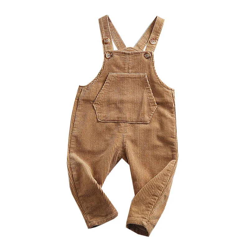 LSW Corduroy Clothes Blank Autumn Knotted One Piece Outfit Spring Baby Jumpsuits Lace-Up Overalls For Baby Girls Children