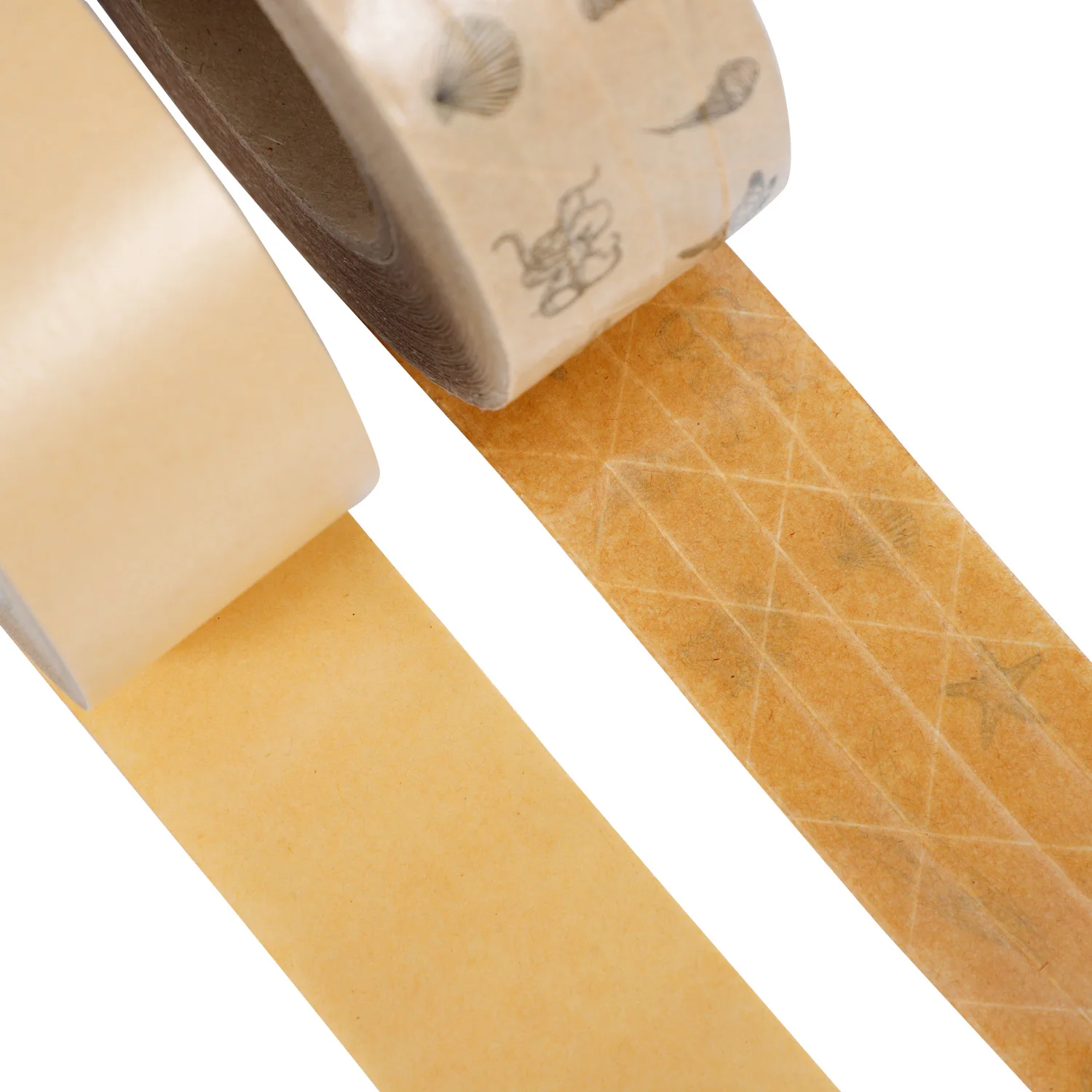 Custom Colored Eco Friendly Degradable  Gummed 3 Inch Printed Parcel Package Kraft Paper Adhesive Tape with Logo