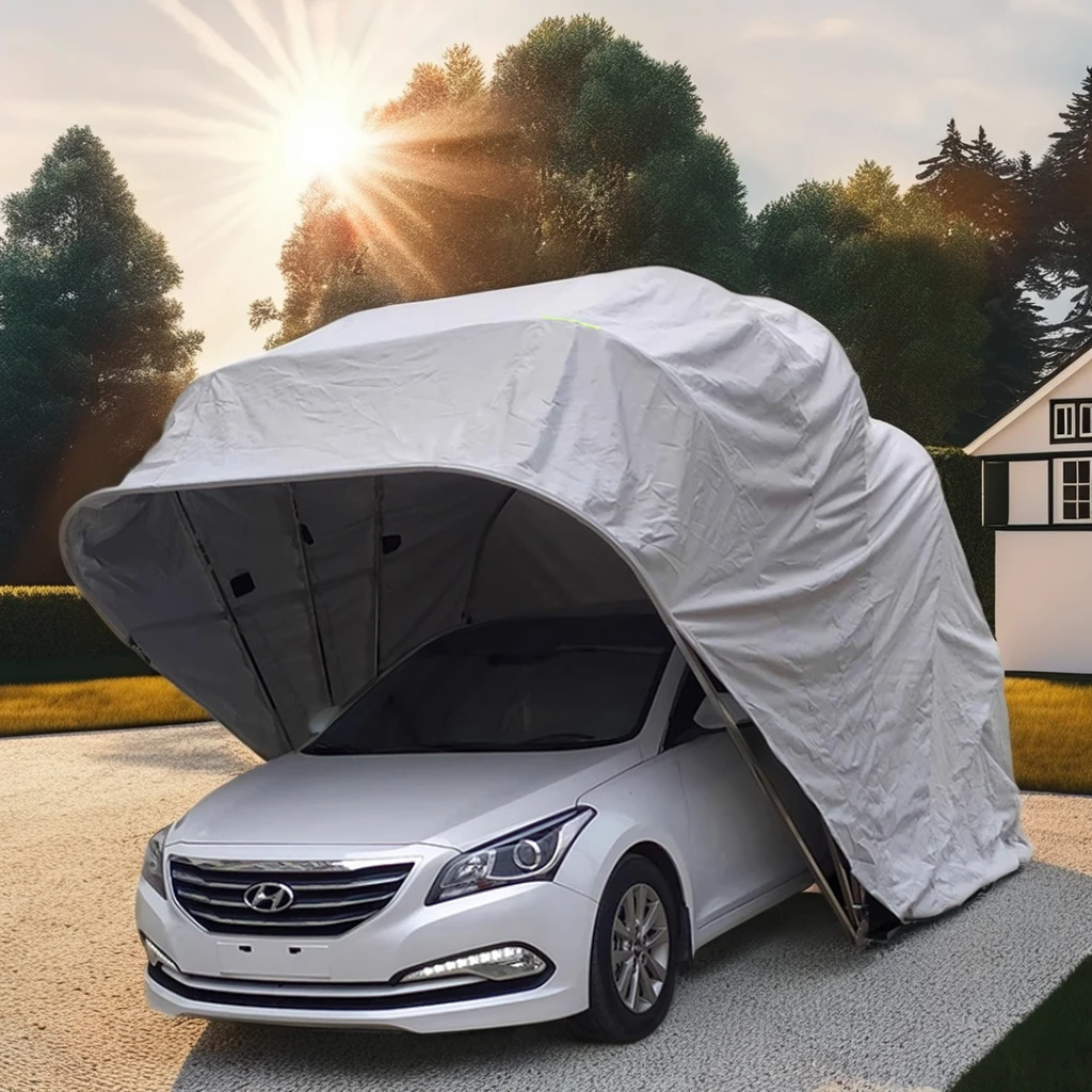 Japanese outdoor prefab steel simple car floor garage car lift cost folding car garage manufacturer