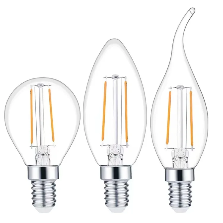 Candle C35 B35 Frosted Glass Torpedo Shape Bullet Top 360 Degrees Beam Angle Chandelier LED Light Bulb