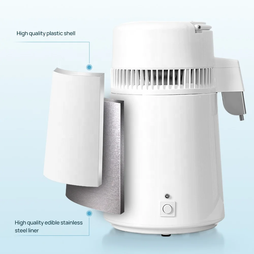 OEM  1L/H Efficiency Home Water Distiller with 4L Plastic Bucket