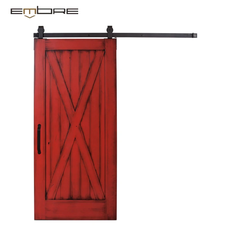 Light oak french rustic style wood door solid timber slab interior sliding wooden entrance bedroom flat panel barn doors