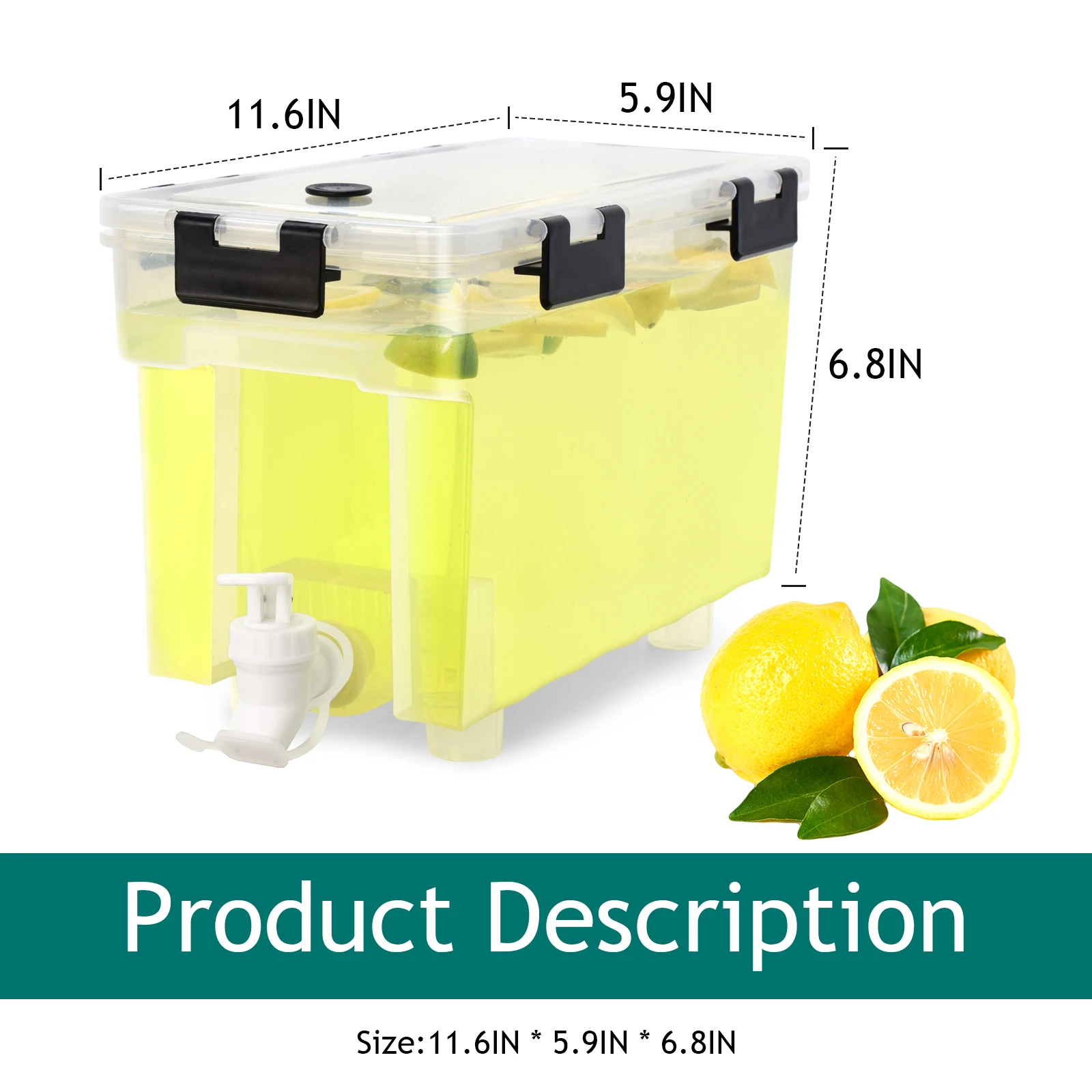 1.5 /1 Gallon Refrigerator Ice water Beverage Dispenser Cold Water Kettle with Faucet Large Capacity Plastic Beverage Pot