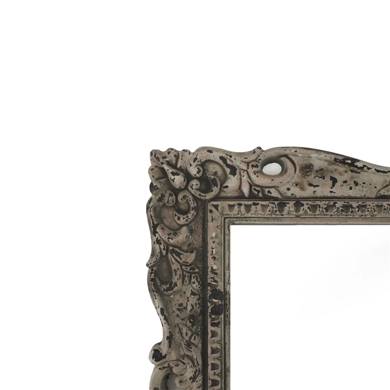 China Custom Design Decorative Wall  White carved wooden mirror frames dressing mirror