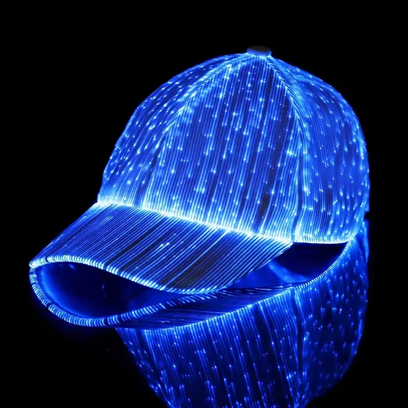 LED Fiber Optic Luminous Men Cap Music Festival Xmas Halloween Hip Hop Hat Holiday Performance Party Baseball hat