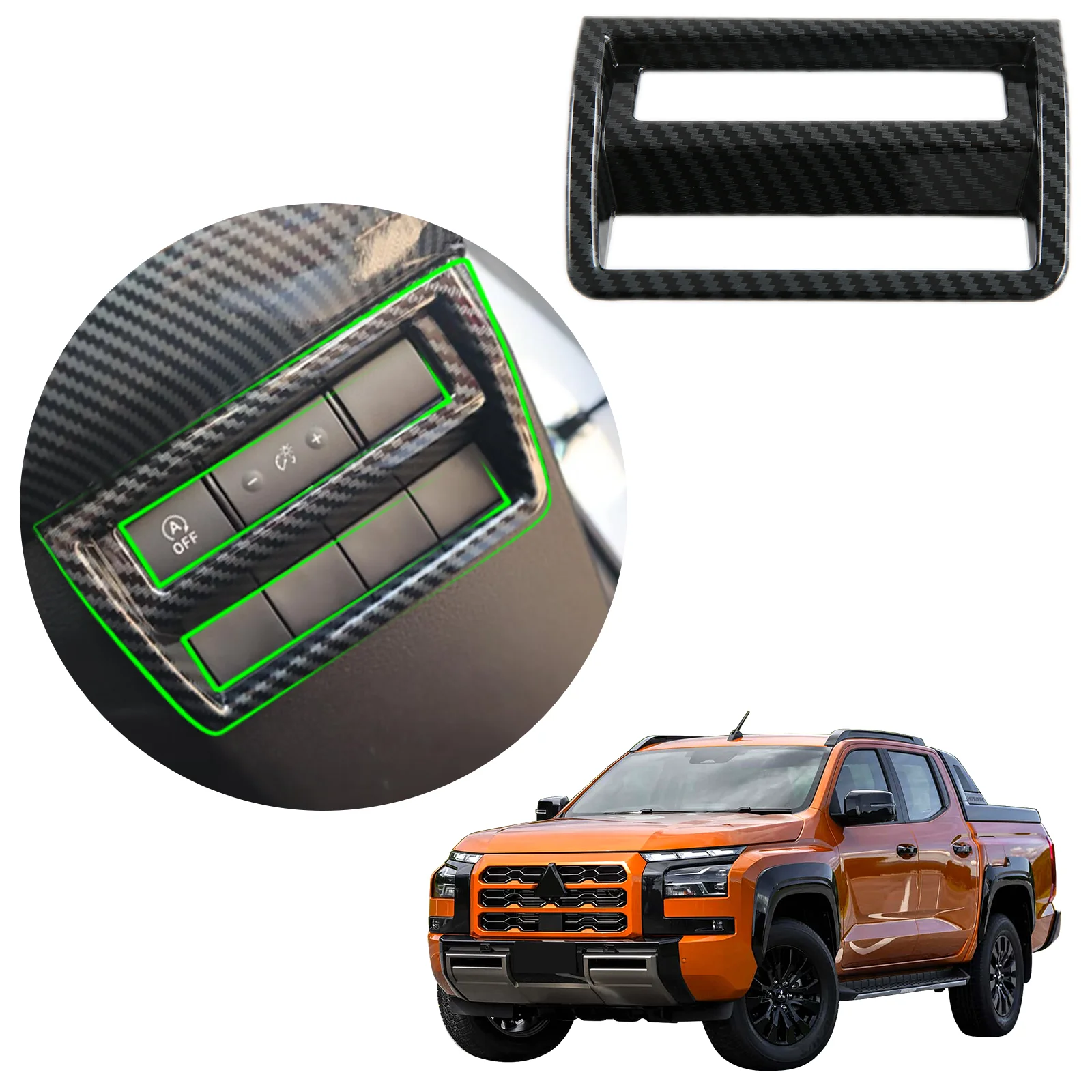 ABS Car Interior Sticker Head Lamp Headlight Switch Control Cover Trims Accessories Body Kits For Mitsubishi triton l200 2024
