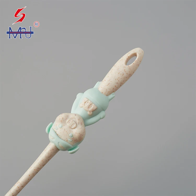 Custom OEM child wheat straw toothbrush for oral tooth clean kids tooth brush