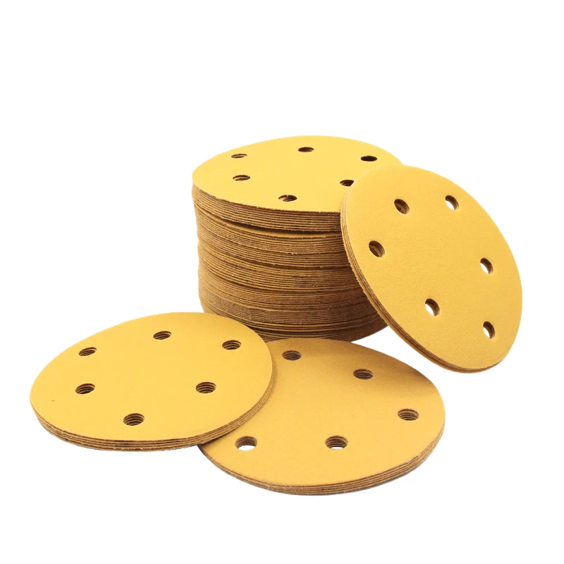 3M Yellow Sandpaper Water Dry 2000 Grit Ceramic Alumina Abrasive Sand Paper Round Golden Hook Loop Automotive Sandpaper Disc