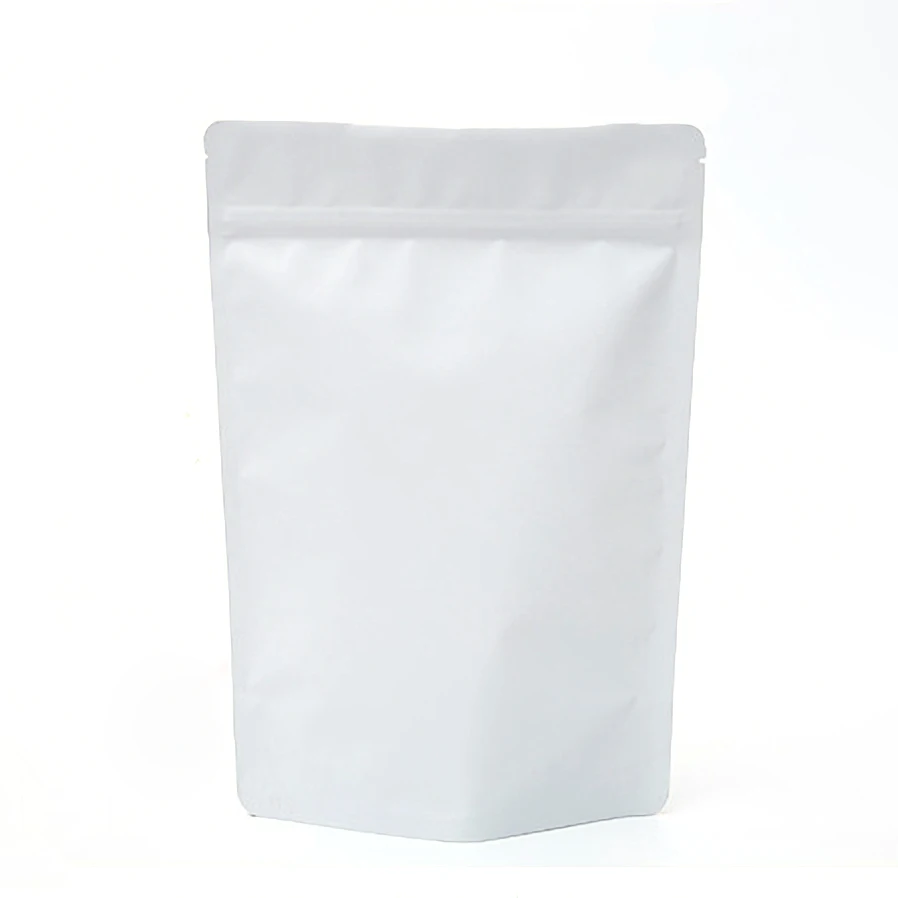 Plastic bags with zip-lock closure matte white tea and coffee bag in various sizes plastic bags